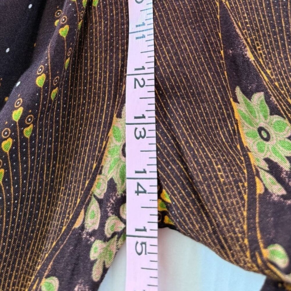 Bangkok Pants Smocked Waist Rayon Harem Pants One Size Boho Festival Yoga Travel - Picture 8 of 9